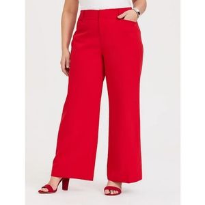 Plus Size Red Structured Wide Leg Pant Torrid NWT